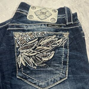 Miss Me Indigo Jeans with Glittering Accents
